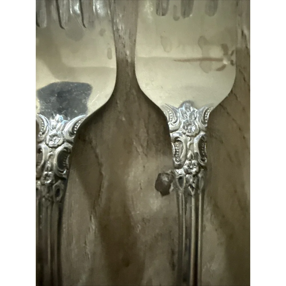 National SONORA Salad‎ Fork Stainless NS Japan Floral Glossy Silverware Lot of 6